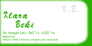 klara beki business card